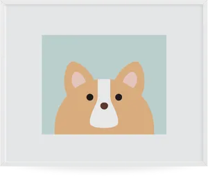 Cute Corgi Vector Portrait PNG Image