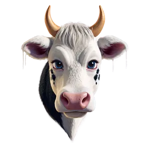 Cute Cow Head Character Png Kbg50 PNG Image