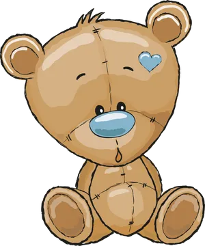 Cute Crying Teddy Bear Illustration PNG Image