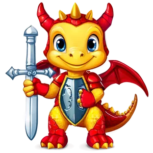 Cute Dragon And Knight Png 06262024 PNG Image