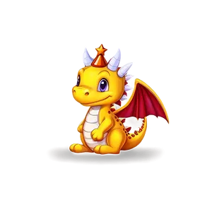 Cute Dragon With Crown Png 42 PNG Image