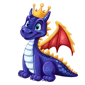 Cute Dragon With Crown Png Rse30 PNG Image