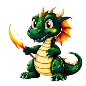 Cute Dragon With Fire Png Mau PNG Image