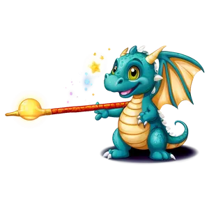 Cute Dragon With Magic Wand Png 06262024 PNG Image