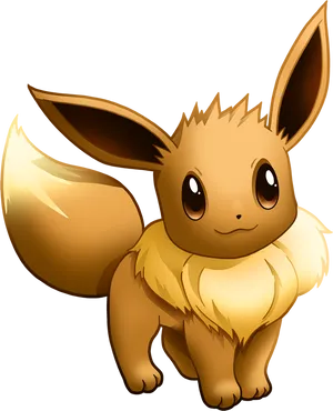 Cute Eevee Pokemon Illustration PNG Image