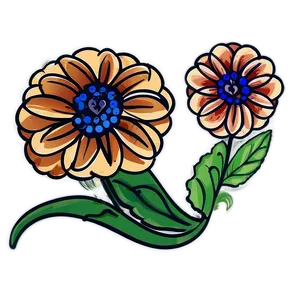 Cute Flower Doodle Png Gch98 PNG Image