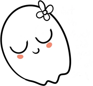 Cute Ghost_ Surprised Expression.png PNG Image