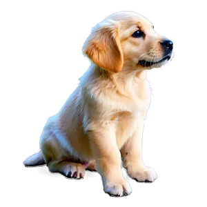 Cute Golden Retriever Puppy Sitting Png 06252024 PNG Image