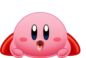 Cute Kirby Character Art PNG Image