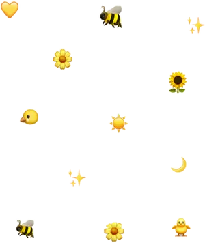 Cute Nature Emoji Pattern PNG Image