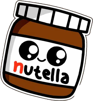 Cute Nutella Jar Sticker PNG Image