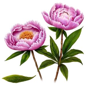 Cute Peony Flowers Png Ssu7 PNG Image