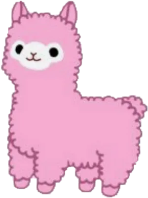 Cute Pink Alpaca Cartoon PNG Image