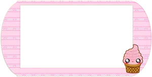 Cute Pink Ice Cream Frame PNG Image