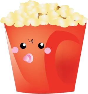 Cute Popcorn Clipart PNG Image