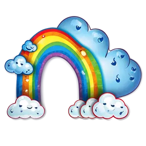 Cute Rainbow With Clouds Clipart Png 06282024 PNG Image