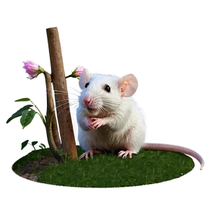 Cute Rat In Garden Png Owd PNG Image