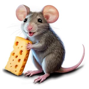 Cute Rat With Cheese Png 06252024 PNG Image