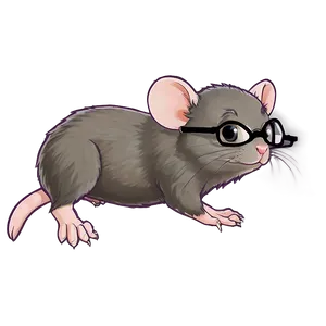 Cute Rat With Glasses Png Oht PNG Image