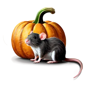 Cute Rat With Pumpkin Png Hvj PNG Image