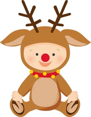 Cute Reindeer Baby Costume PNG Image