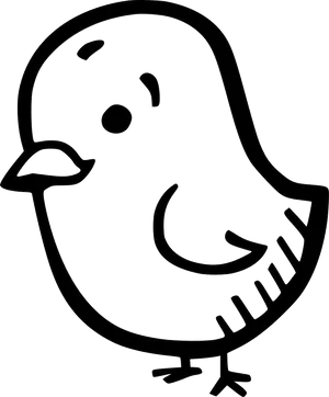 Cute Sketchof Baby Chick PNG Image