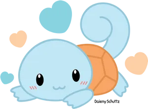 Cute Squirtle Illustration PNG Image