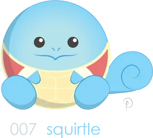 Cute Squirtle Pokemon Illustration PNG Image