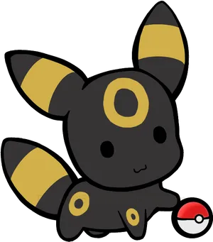 Cute Umbreon Pokemon Art PNG Image