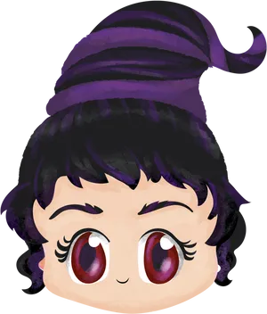 Cute Witch Cartoon Character PNG Image