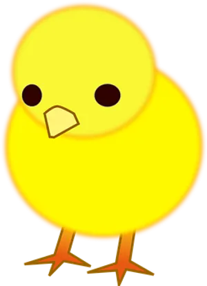 Cute Yellow Cartoon Chick PNG Image