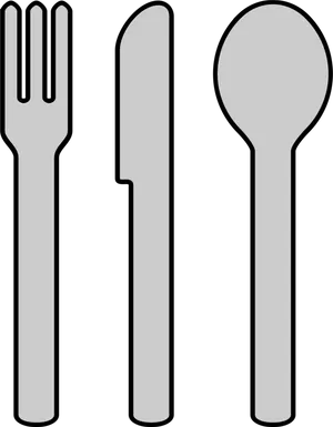 Cutlery Outline Fork Spoon Knife PNG Image