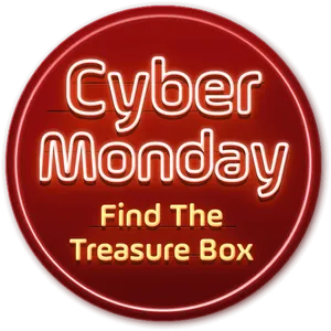 Cyber Monday Treasure Box Promo PNG Image