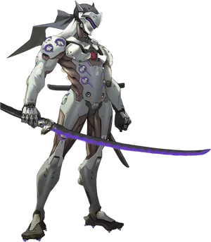 Cybernetic Ninja Genji Overwatch PNG Image