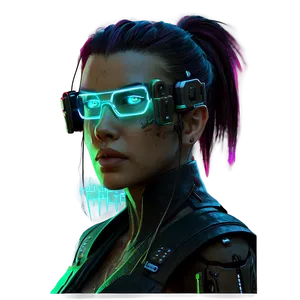 Cyberpunk Game Character Neon Png Sps64 PNG Image