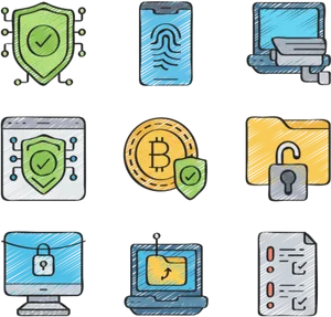 Cybersecurity Icons Set PNG Image