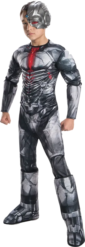 Cyborg Costume Child Pose PNG Image