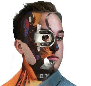 Cyborg Portrait Revealed PNG Image