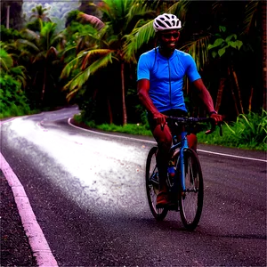 Cyclist On Coastal Road Png Btx94 PNG Image