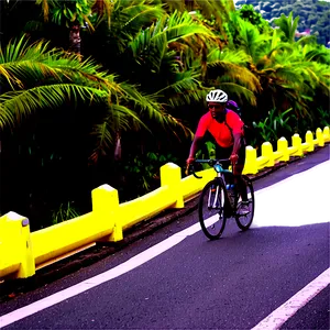 Cyclist On Coastal Road Png Upb PNG Image