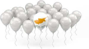 Cyprus Flag Balloon Cluster PNG Image