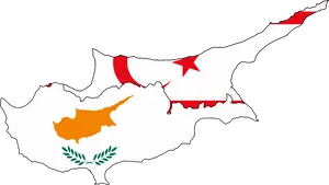 Cyprus Map Division PNG Image