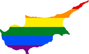 Cyprus Pride Flag Outline PNG Image