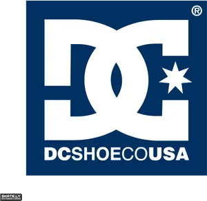 D C Shoes Logo Blue Background PNG Image