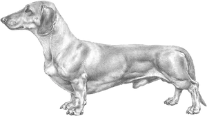 Dachshund Sketch Illustration.png PNG Image