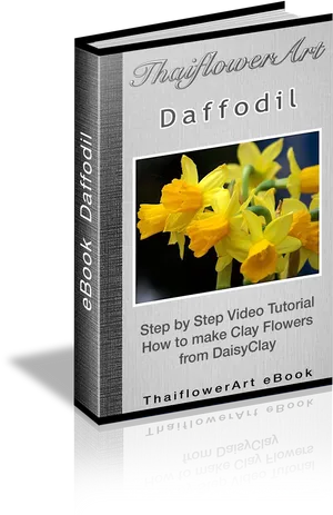 Daffodil Clay Flower Arte Book Cover PNG Image