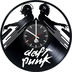 Daft Punk Vinyl Clock Design PNG Image