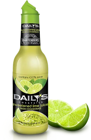 Dailys Cocktail Sweetened Lime Juice Bottle PNG