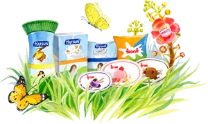 Dairy Products Nature Illustration PNG Image