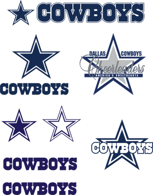 Dallas Cowboys Logos Compilation PNG Image